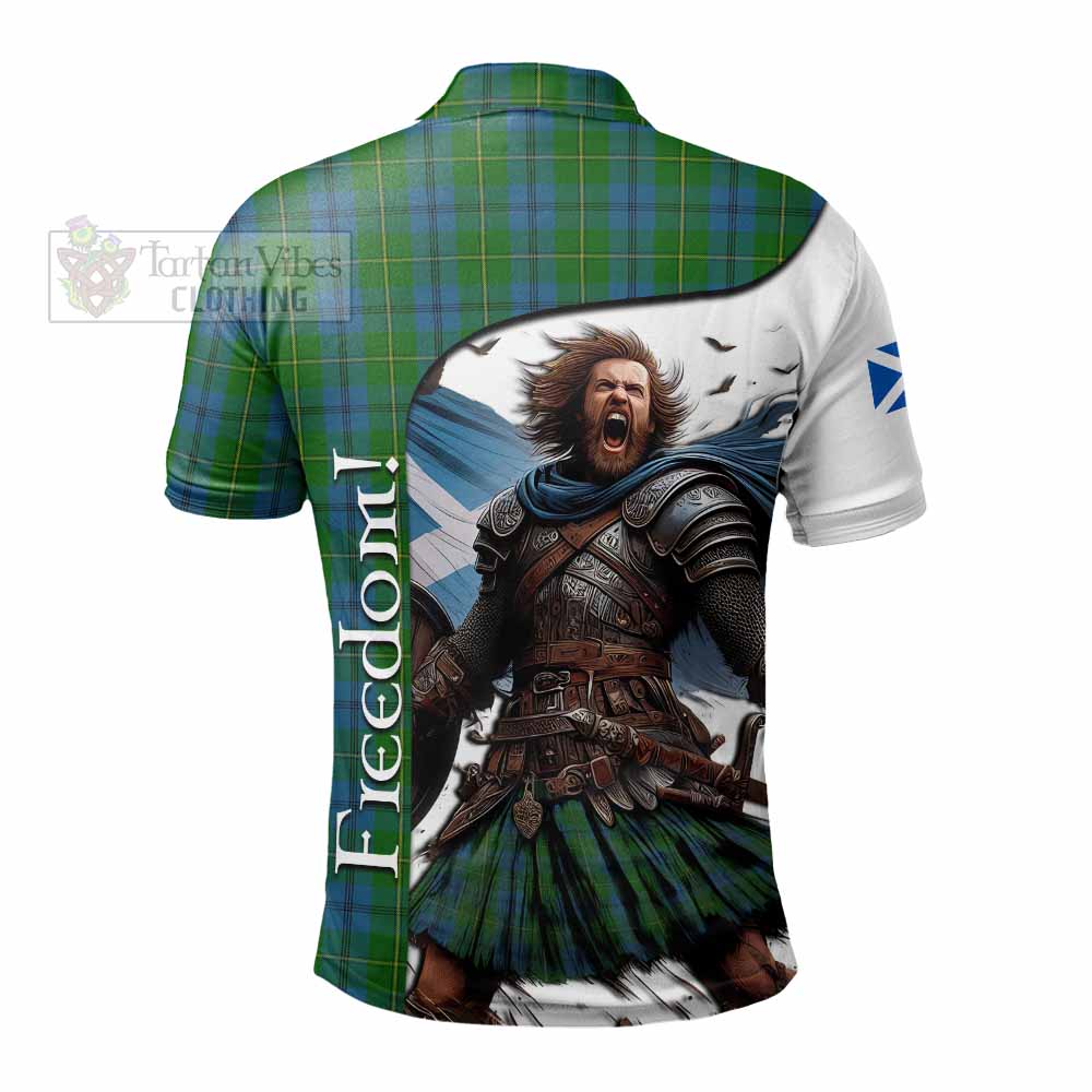 Tartan Vibes Clothing Johnstone (Johnston) Crest Tartan Polo Shirt Inspired by the Freedom of Scottish Warrior