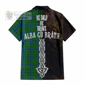 Johnstone (Johnston) Tartan Family Crest Hawaiian Shirt Alba Gu Brath Be Brave Lion Ancient Style