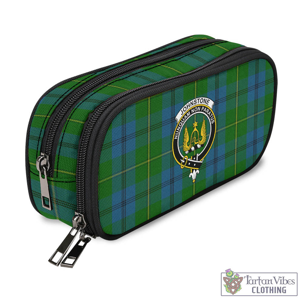 Tartan Vibes Clothing Johnstone-Johnston Tartan Pen and Pencil Case with Family Crest