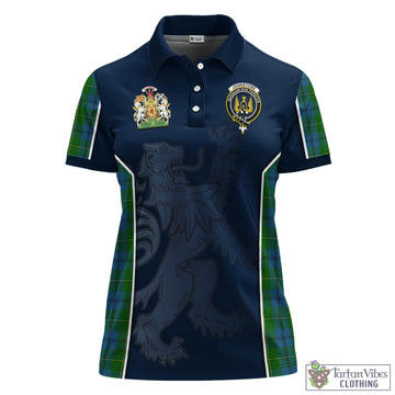 Johnstone Tartan Women's Polo Shirt with Family Crest and Lion Rampant Vibes Sport Style