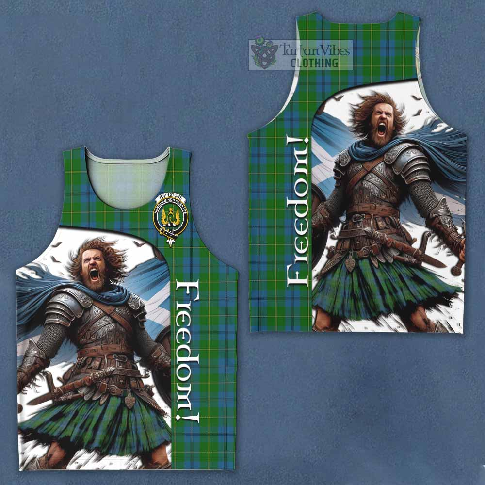 Tartan Vibes Clothing Johnstone (Johnston) Crest Tartan Men's Tank Top Inspired by the Freedom of Scottish Warrior