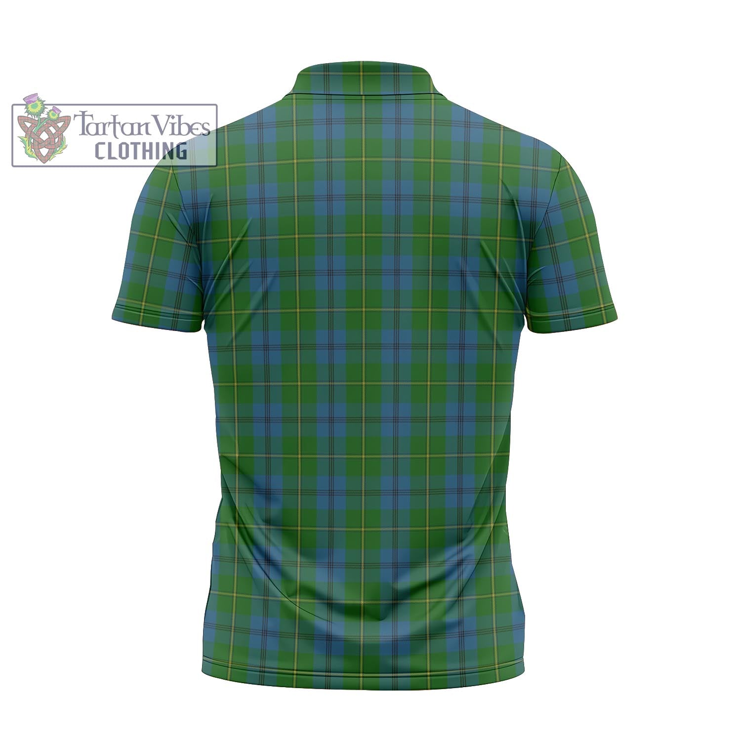 Tartan Vibes Clothing Johnstone-Johnston Tartan Zipper Polo Shirt with Family Crest