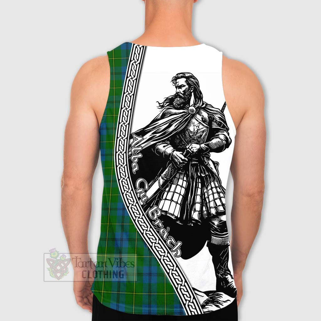 Tartan Vibes Clothing Johnstone (Johnston) Tartan Clan Crest Men's Tank Top with Highlander Warrior Celtic Style