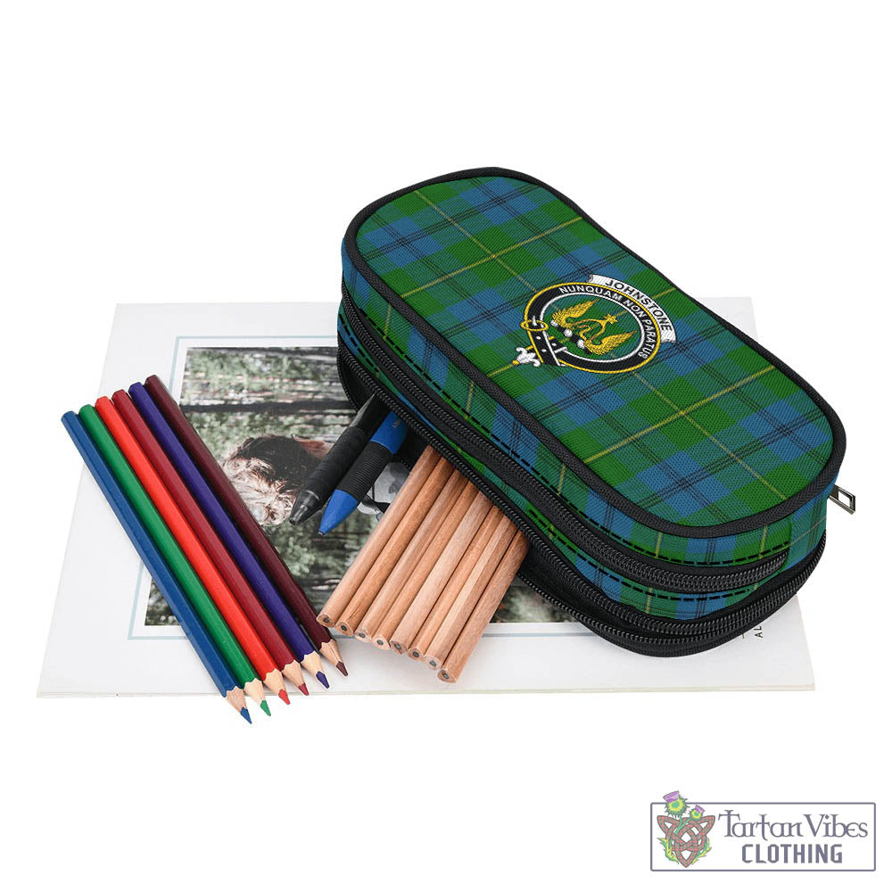 Tartan Vibes Clothing Johnstone-Johnston Tartan Pen and Pencil Case with Family Crest