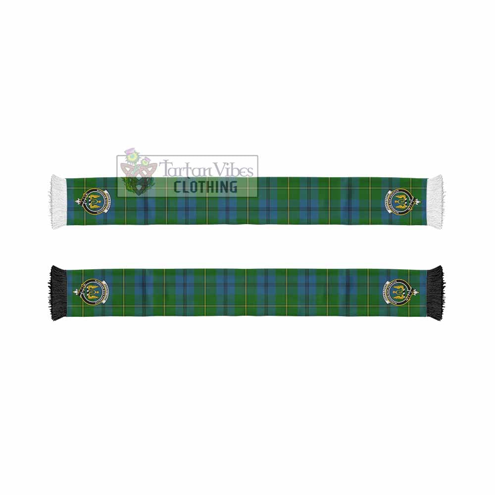Tartan Vibes Clothing Johnstone (Johnston) Tartan Ruffneck Scarf with Family Crest