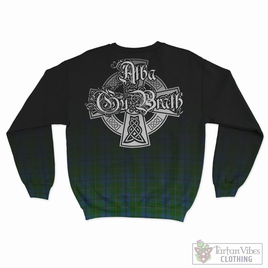 Tartan Vibes Clothing Johnstone-Johnston Tartan Sweatshirt Featuring Alba Gu Brath Family Crest Celtic Inspired