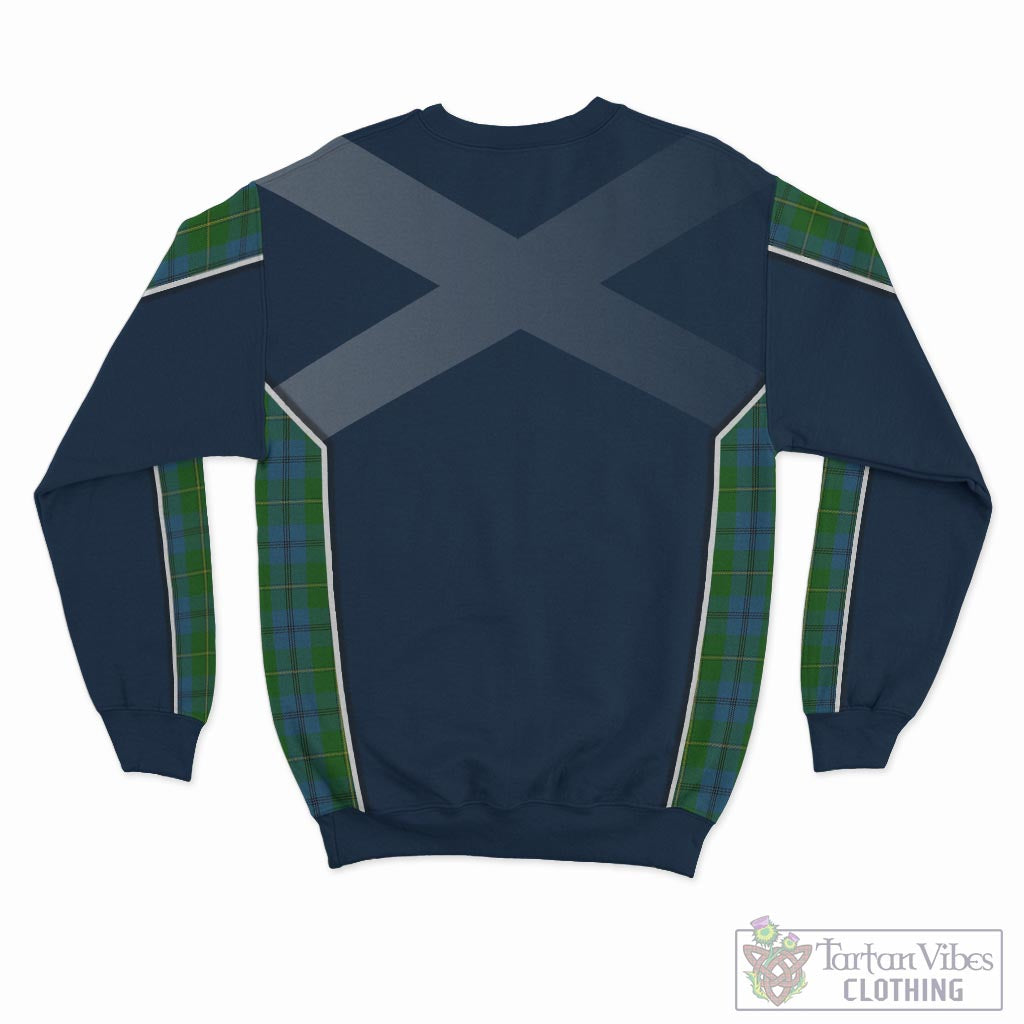 Tartan Vibes Clothing Johnstone-Johnston Tartan Sweater with Family Crest and Lion Rampant Vibes Sport Style