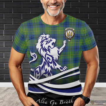 Johnstone-Johnston Ancient Tartan T-Shirt with Alba Gu Brath Regal Lion Emblem