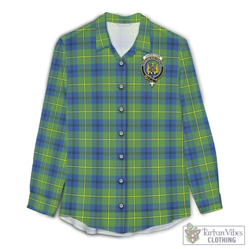 Johnstone Ancient Tartan Womens Casual Shirt with Family Crest