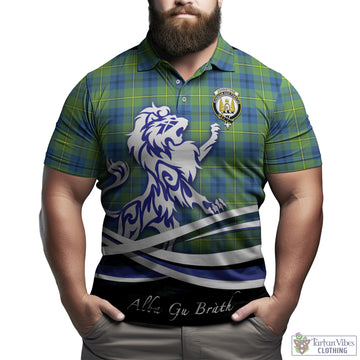 Johnstone-Johnston Ancient Tartan Polo Shirt with Alba Gu Brath Regal Lion Emblem