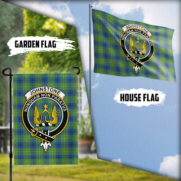 Johnstone Ancient Tartan Flag with Family Crest