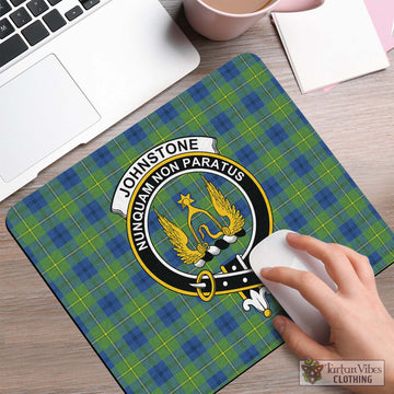 Johnstone Ancient Tartan Mouse Pad with Family Crest