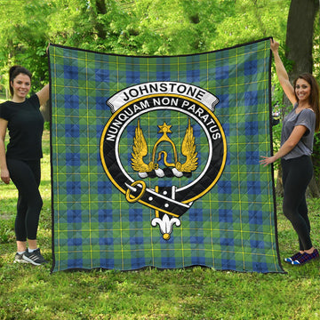 Johnstone-Johnston Ancient Tartan Quilt with Family Crest