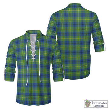 Johnstone Ancient Tartan Men's Scottish Traditional Jacobite Ghillie Kilt Shirt