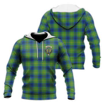 Johnstone-Johnston Ancient Tartan Knitted Hoodie with Family Crest