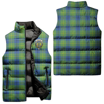 Johnstone-Johnston Ancient Tartan Sleeveless Puffer Jacket with Family Crest