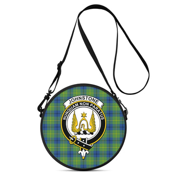 Johnstone Ancient Tartan Round Satchel Bags with Family Crest