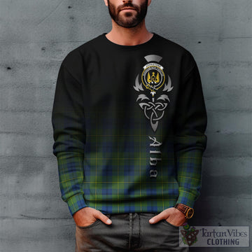 Johnstone Ancient Tartan Sweatshirt Featuring Alba Gu Brath Family Crest Celtic Inspired