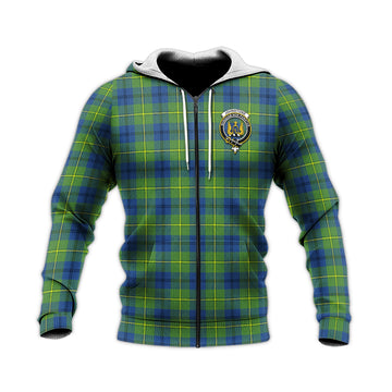 Johnstone-Johnston Ancient Tartan Knitted Hoodie with Family Crest