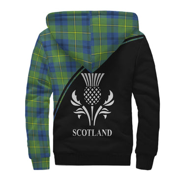 Johnstone-Johnston Ancient Tartan Sherpa Hoodie with Family Crest Curve Style