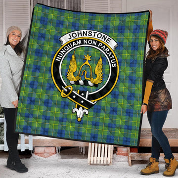 Johnstone Ancient Tartan Quilt with Family Crest