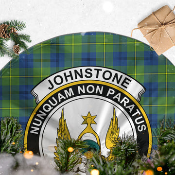 Johnstone-Johnston Ancient Tartan Christmas Tree Skirt with Family Crest