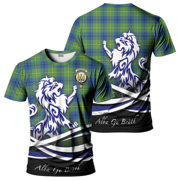 Johnstone Ancient Tartan T-Shirt with Alba Gu Brath Regal Lion Emblem