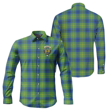 Johnstone Ancient Tartan Long Sleeve Button Up Shirt with Family Crest