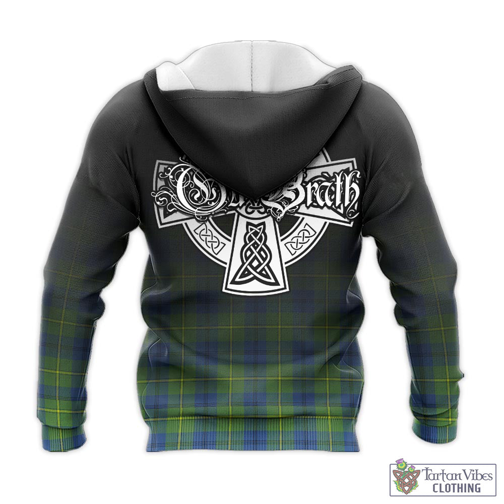 Tartan Vibes Clothing Johnstone-Johnston Ancient Tartan Knitted Hoodie Featuring Alba Gu Brath Family Crest Celtic Inspired