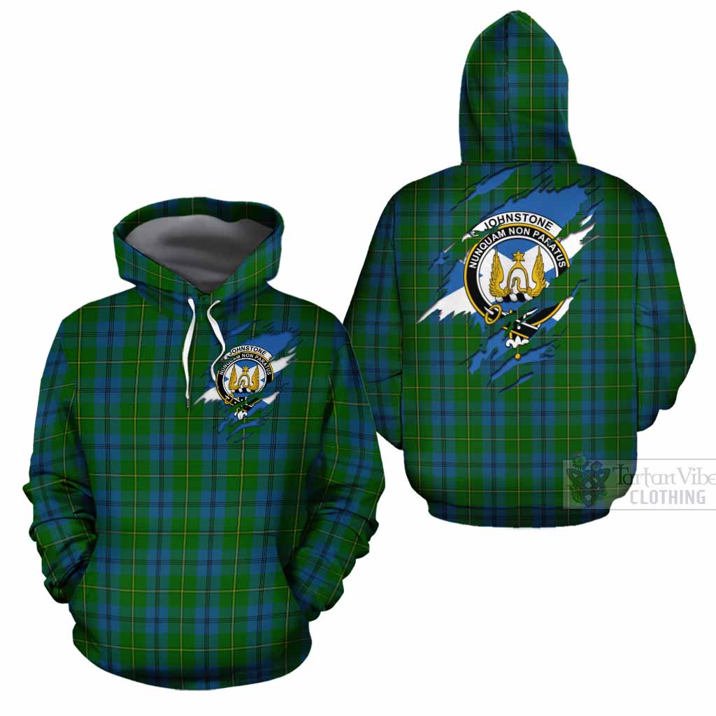 Johnstone (Johnston) Clan Crest In Me Tartan Cotton Hoodie Scotland Flag Style