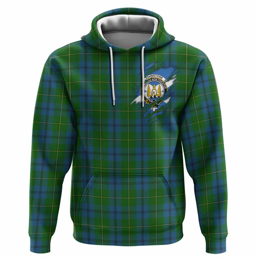 Johnstone (Johnston) Clan Crest In Me Tartan Hoodie Scotland Flag Style