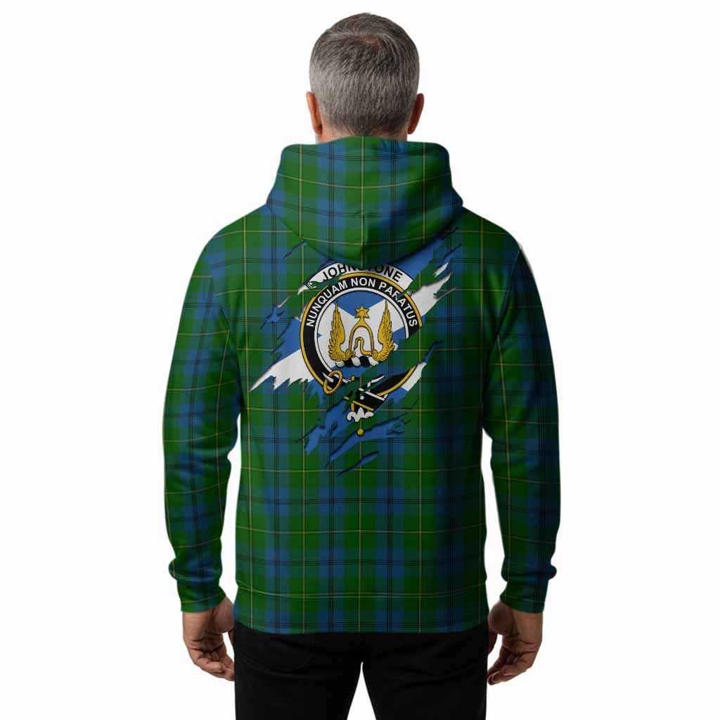 Johnstone (Johnston) Clan Crest In Me Tartan Hoodie Scotland Flag Style