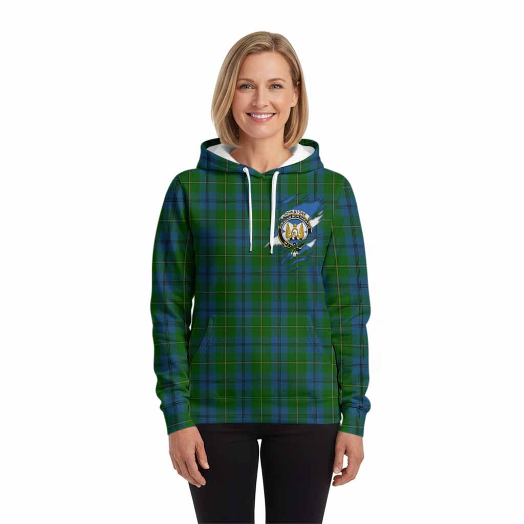 Johnstone (Johnston) Clan Crest In Me Tartan Hoodie Scotland Flag Style