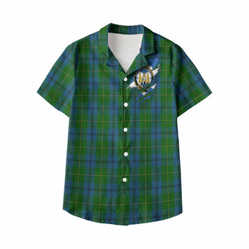 Johnstone (Johnston) Clan Crest In Me Tartan Kid Hawaiian Shirt Scotland Flag Style