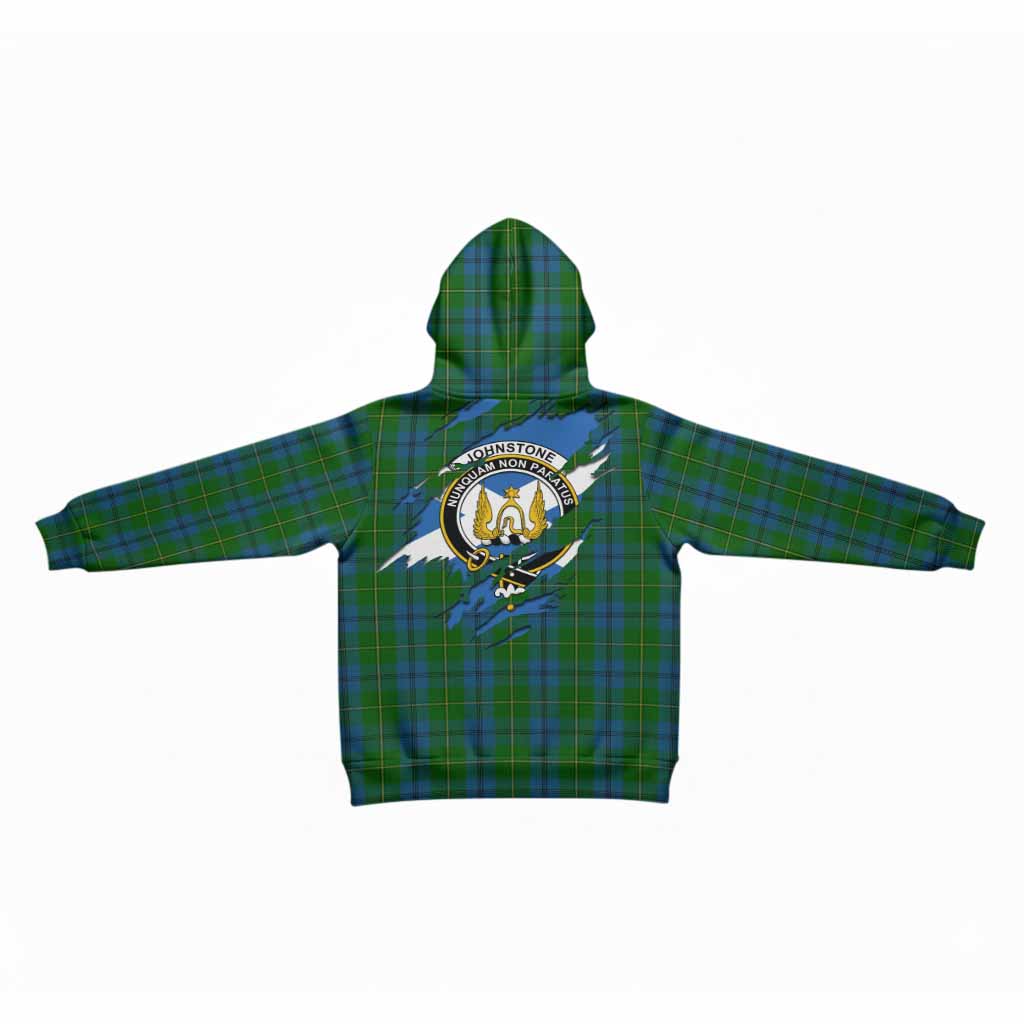 Johnstone (Johnston) Clan Crest In Me Tartan Kid Hoodie Scotland Flag Style
