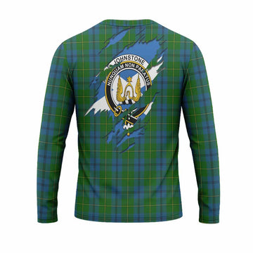 Johnstone (Johnston) Clan Crest In Me Tartan Long Sleeve T-Shirt Scotland Flag Style