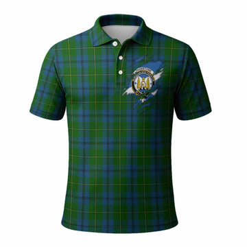 Johnstone (Johnston) Clan Crest In Me Tartan Polo Shirt Scotland Flag Style