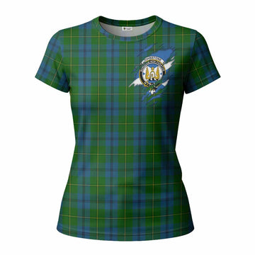 Johnstone (Johnston) Clan Crest In Me Tartan Women T shirt Scotland Flag Style