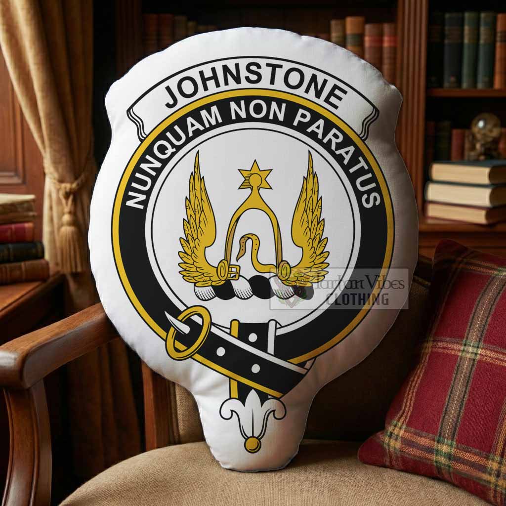 Johnstone (Johnston) Clan Crest Shaped Throw Pillow, Scottish Clan Badge Decorative Pillow
