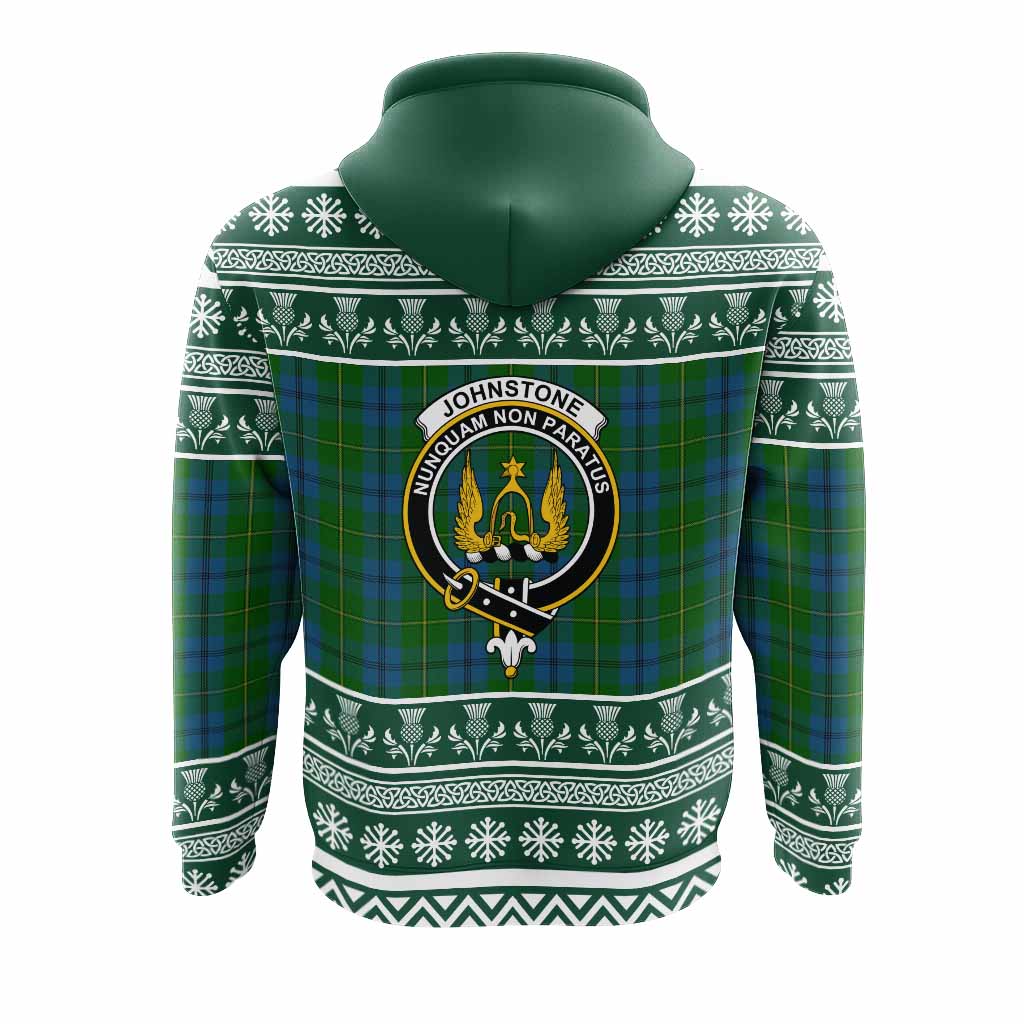 Johnstone (Johnston) Clan Tartan Christmas Hoodie with Family Crest - Tartan Vibes Clothing