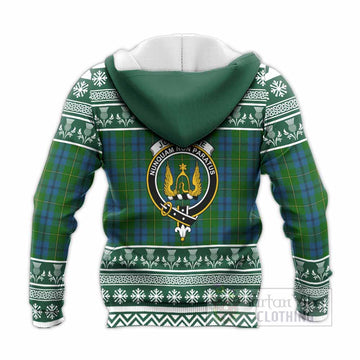 Johnstone (Johnston) Clan Tartan Christmas Knitted Hoodie with Family Crest