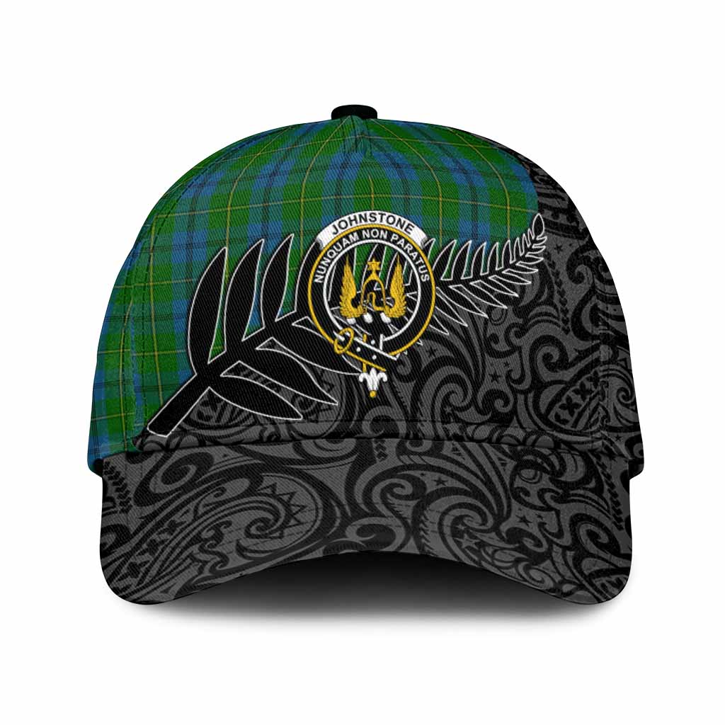 Johnstone (Johnston) Crest Tartan Classic Cap with New Zealand Silver Fern Half Style