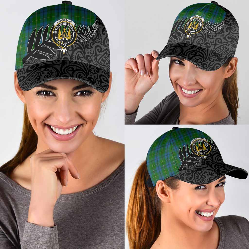 Johnstone (Johnston) Crest Tartan Classic Cap with New Zealand Silver Fern Half Style