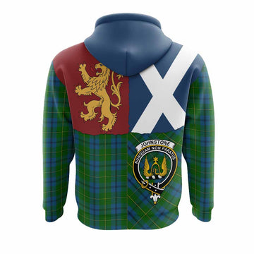 Johnstone (Johnston) Crest Tartan Hoodie with Lion Rampant Saltire Style