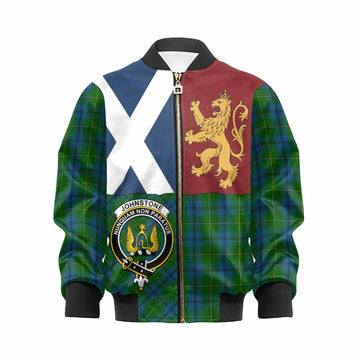 Johnstone (Johnston) Crest Tartan Kid Bomber Jacket with Lion Rampant Saltire Style