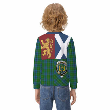 Johnstone (Johnston) Crest Tartan Kid Knitted Sweatshirt with Lion Rampant Saltire Style