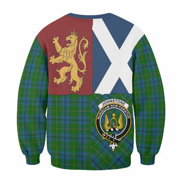 Johnstone (Johnston) Crest Tartan Sweatshirt with Lion Rampant Saltire Style