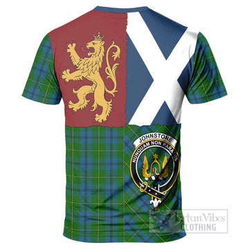 Johnstone (Johnston) Crest Tartan T-Shirt with Lion Rampant Saltire Style