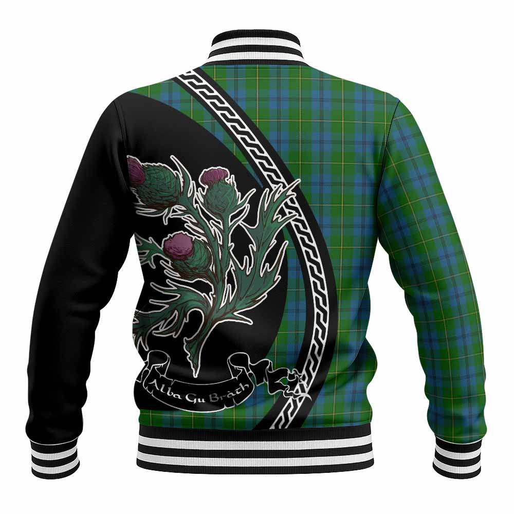 Johnstone (Johnston) Family Crest Tartan Baseball Jacket Alba Thistle Inspired - Tartan Vibes Clothing