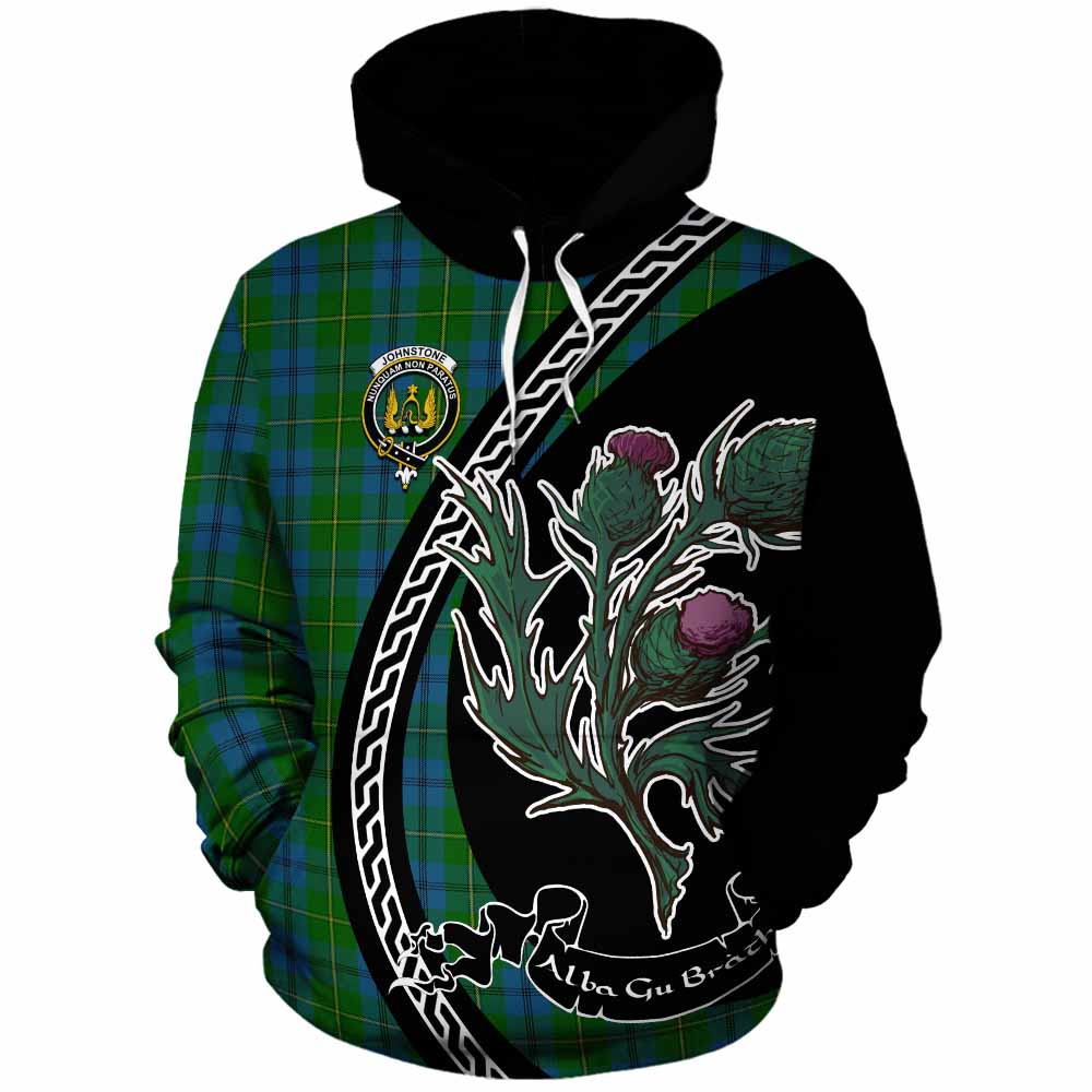 Johnstone (Johnston) Family Crest Tartan Cotton Hoodie Alba Thistle Inspired - Tartan Vibes Clothing